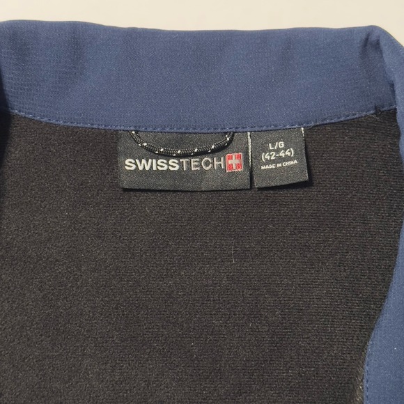 Men's Swiss Tech Jacket Large 42/44 Soft Shell Light Weight Navy Blue Cove - Picture 5 of 9